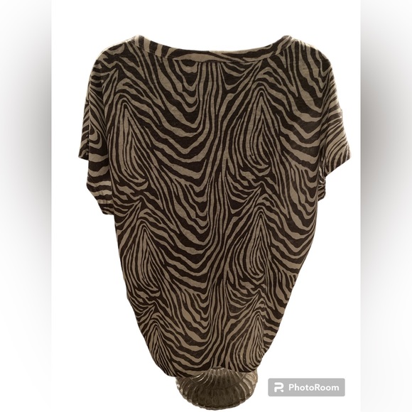 Banana Republic 100% Linen Brown Zebra Print Top. Size Small. - Picture 8 of 10